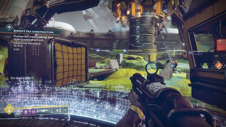 To find a platform to capture, look for the shiny lines coming out of the Vex device and walk along them to get to the proper spot. - Destiny 2: Heroic Public Events - Destiny 2: Markers and activities - Destiny 2 Game Guide