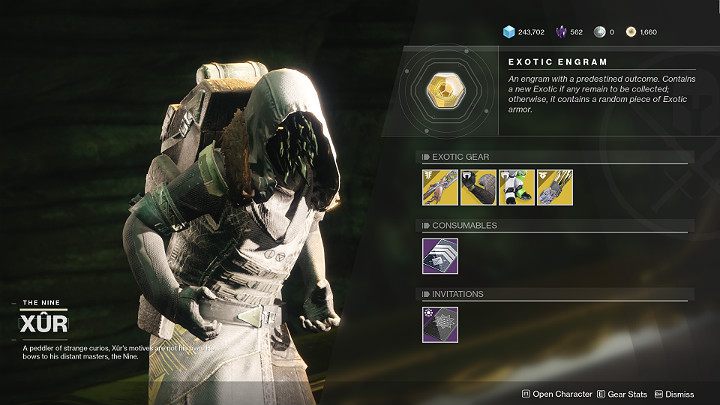Xur offers Exotic items - not always for your class. - Destiny 2: Xur Vendor - Destiny 2: Markers and activities - Destiny 2 Game Guide