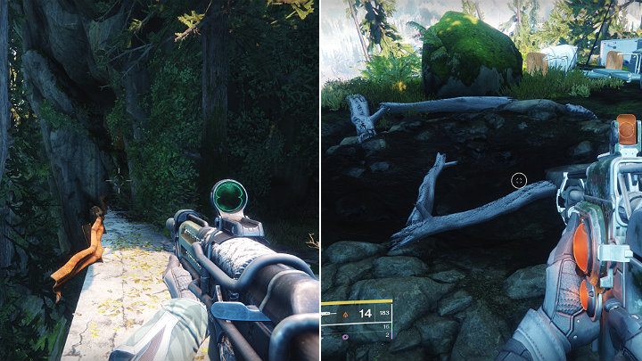 Walk ahead until you reach a cliff with a curved barrier and a stretch of road, which can be seen in the image above on the left - Destiny 2: How to get Thorn revolver? - Destiny 2: Exotic Weapon Quests - Destiny 2 Game Guide