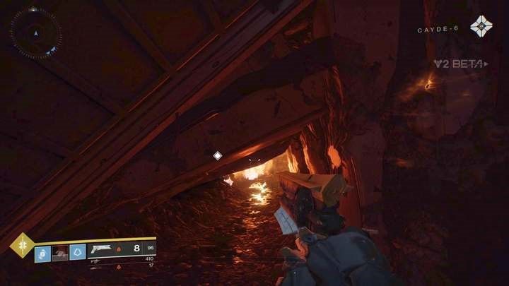 You have to crawl through the tunnel. - Destiny 2: Homecoming - The Beginning - Destiny 2: Walkthrough - Destiny 2 Game Guide
