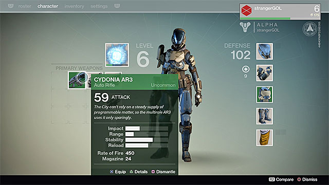 Different colors stand for a weapons value - Weapons | Equipment - Equipment - Destiny Game Guide