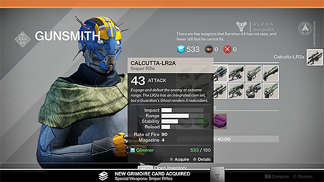 You can either find new weapons or buy them - Weapons | Equipment - Equipment - Destiny Game Guide