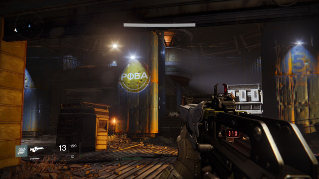 The path to the room with the Wizard. You want to go to the building on the left behind this path - Earth | Gold Chests - Gold Chests - Destiny Game Guide