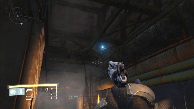 The Ghost is on a metal construction under the ceiling - Earth | Dead Ghosts - Dead Ghosts - Destiny Game Guide