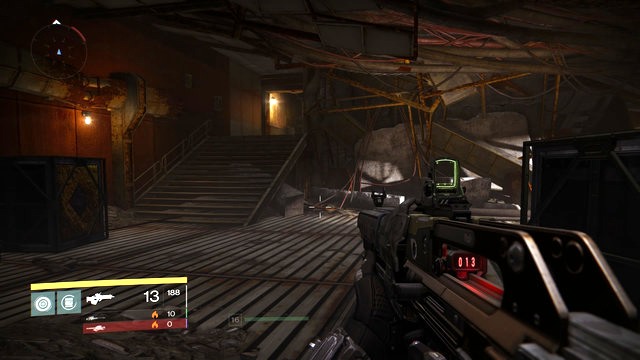 The view on the stairs underneath which is hidden the Ghost - Earth | Dead Ghosts - Dead Ghosts - Destiny Game Guide