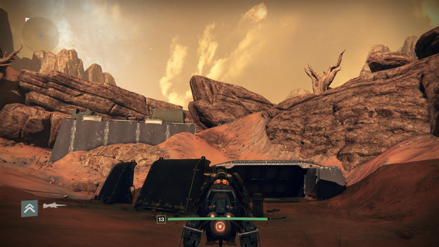 Lone tree on the hill. The Ghost lies between the roots by the rocks. - Mars | Dead Ghosts - Dead Ghosts - Destiny Game Guide