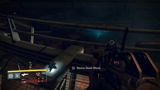 In The Hollows, from the quest: The Buried City, you will need to investigate a building with the CB logo on it - Mars | Dead Ghosts - Dead Ghosts - Destiny Game Guide