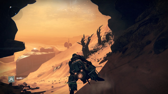 Dry trees in The Drift with the Ghost on one of their branches. - Mars | Dead Ghosts - Dead Ghosts - Destiny Game Guide