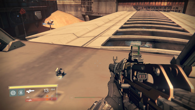 The Ghost lying by a billboard on the roof of the station entrance. - Mars | Dead Ghosts - Dead Ghosts - Destiny Game Guide