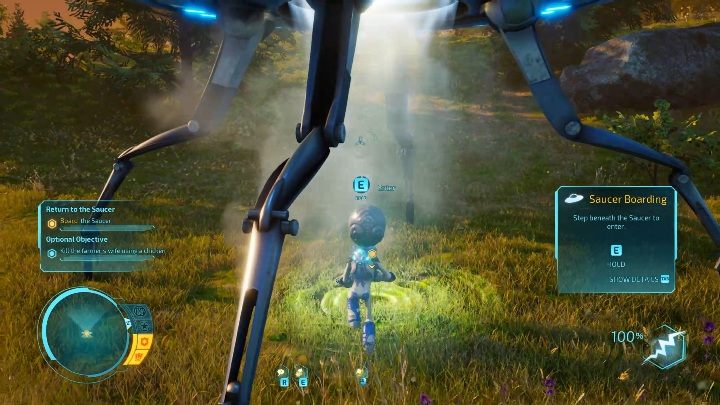 If you want to get to the spaceship, you have to run up to it and stand within its radius - Destroy All Humans 2020: Saucer - landing, leaving the ship - Basics - Destroy All Humans Remake Guide