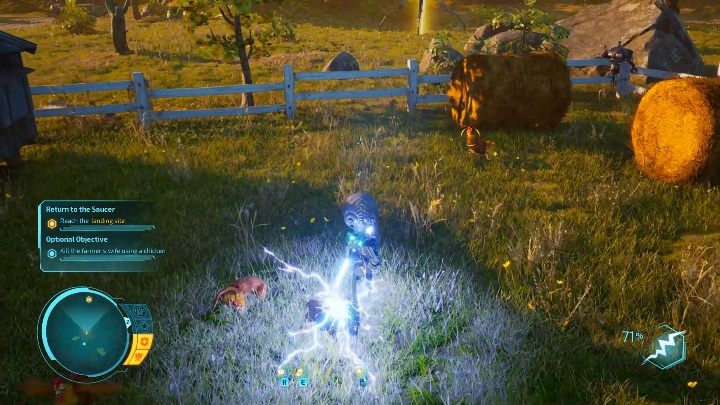 Leaving your flying saucer is not that intuitive - Destroy All Humans 2020: Saucer - landing, leaving the ship - Basics - Destroy All Humans Remake Guide