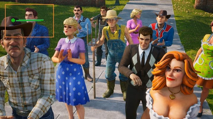 In the top left corner of the screen you can check the resident satisfaction bar - Destroy All Humans 2020: Citizen Crypto - Residents satisfaction, walkthrough - Walkthrough - Destroy All Humans Remake Guide