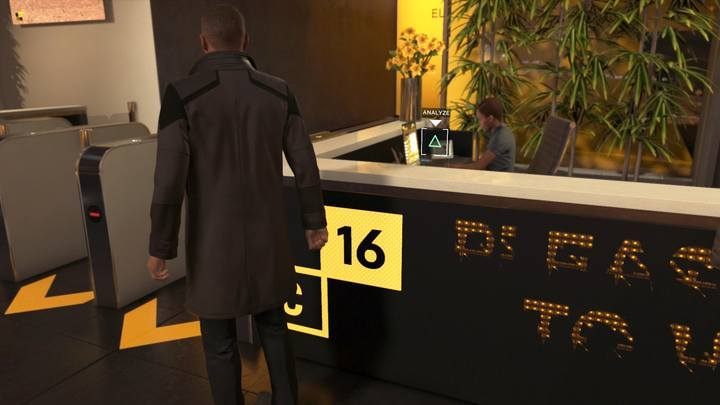 Start by analyzing the front office. - The Stratford Tower | Marcus | Detroit Become Human Walkthrough - Marcus Walkthrough - Detroit Become Human Guide