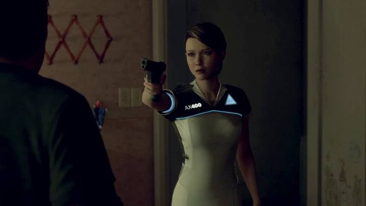 Choosing weapon-related options is a good call, as it will come in handy in the following chapters. - Stormy Night | Kara | Detroit Become Human Walkthrough - Kara Walkthrough - Detroit Become Human Guide