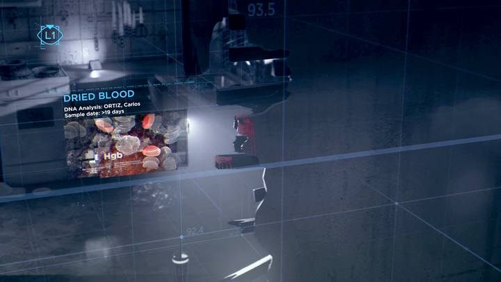 Analyze circumstantial evidence - some, such as the above blood on the wall, are not marked in the detective mode. - Partners | Connor | Detroit Become Human Walkthrough - Connor Walkthrough - Detroit Become Human Guide