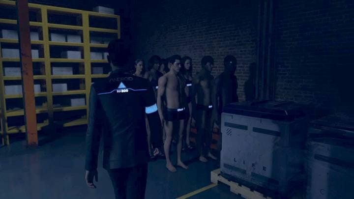 The sought deviant is found between other, inactive androids. - The Eden Club | Connor | Detroit Become Human Walkthrough - Connor Walkthrough - Detroit Become Human Guide