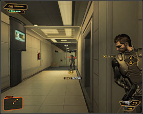 After a successful takedown Id suggest retreating to the previous corridor thanks to which lower the danger of getting flanked - (2) Aggressive solution: Getting out of the ambush - Confronting Eliza Cassan - Deus Ex: Human Revolution Game Guide