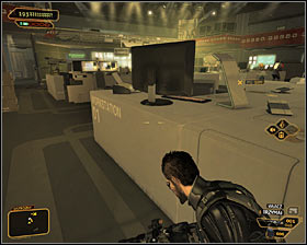 If you want to quickly and quietly pass through the location, youd have to go to the central room on level 3, that is the TV studio #1 - (3) Peaceful solution: Reaching the staircase at the back of the studio - Confronting Eliza Cassan - Deus Ex: Human Revolution Game Guide