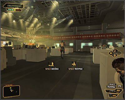 Now you can move to clearing the TV studio room (screen above) - (3) Peaceful solution: Reaching the staircase at the back of the studio - Confronting Eliza Cassan - Deus Ex: Human Revolution Game Guide