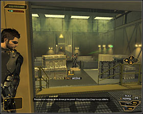 Wait for the funicular to take you to the level 2 of the basement #1 - (6) Aggressive solution: Reaching the main area of the basement - Confronting Eliza Cassan - Deus Ex: Human Revolution Game Guide
