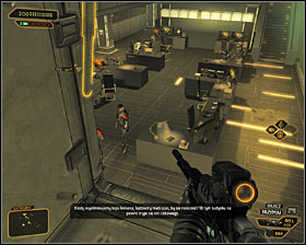 If you check out the map, you will probably come to a conclusion that the most obvious solution is to go through the biggest south room on level 2 - (7) Peaceful solution: Reaching the staircase - Confronting Eliza Cassan - Deus Ex: Human Revolution Game Guide