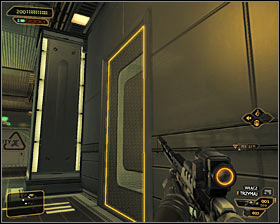 Upon reaching level 3 you will have to stay very cautious, as at the end of the corridor theres a security camera #1 - (7) Peaceful solution: Reaching the staircase - Confronting Eliza Cassan - Deus Ex: Human Revolution Game Guide