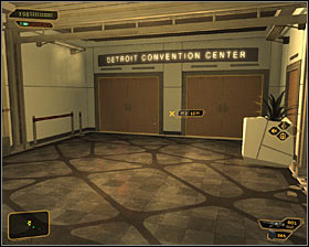 Head south, getting off the main path after reaching the tunnel #1 - (1) Reaching the Convention Center - Finding Isaias Sandoval - Deus Ex: Human Revolution Game Guide