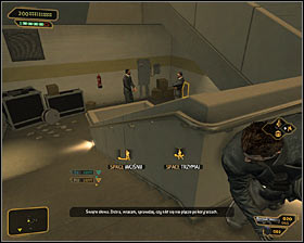 If you have done everything according to plan, you should end up beside the staircase #1 - (5) Peaceful solution: Get out of the Convention Center - Finding Isaias Sandoval - Deus Ex: Human Revolution Game Guide