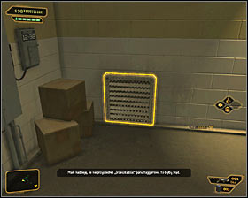 Note that one of the guards is going up - (5) Peaceful solution: Get out of the Convention Center - Finding Isaias Sandoval - Deus Ex: Human Revolution Game Guide