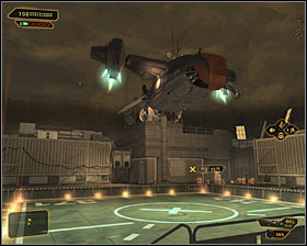 After reaching the upper floor, ignore the main heros apartment and head to the eastern elevator #1, which you have been using in the previous phase of the game - (10) Returning to the helipad - Finding Isaias Sandoval - Deus Ex: Human Revolution Game Guide