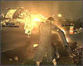 Hide now behind one of columns and regenerate your health - (1) Aggressive solution: Getting out of the construction site - Find Vasili Sevchenkos GPL Device - Deus Ex: Human Revolution Game Guide