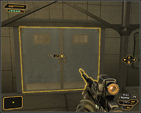 Whichever method of you actions you choose, you have to reach the cargo lift #1 - (1) Aggressive solution: Getting out of the construction site - Find Vasili Sevchenkos GPL Device - Deus Ex: Human Revolution Game Guide
