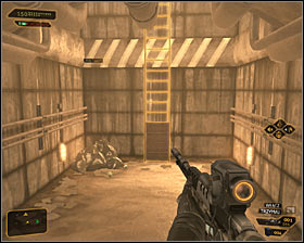Restart exploring the sewers, crouching and entering a nearby tunnel #1 - (2) Reaching the Belltowers port - Stowing Away - Deus Ex: Human Revolution Game Guide