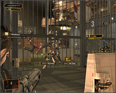 It would be good to attack Belltower soldiers before you enter the port area, right after you leave the sewers and get close to the main gate (screen above) - (4) Aggressive solution: Retrieving the package from the shed - Stowing Away - Deus Ex: Human Revolution Game Guide