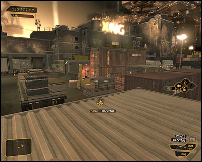 If youre going to continue using the camouflage (the Glass-Shield Cloaking System augmentation), exit the tool shed and head north - (5) Peaceful solution: Getting inside the port warehouse - Stowing Away - Deus Ex: Human Revolution Game Guide