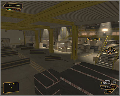 Whether path youve chosen, now you have to start exploring the port warehouse (screen above) - (6) Peaceful solution: Getting to the administrator Wangs office - Stowing Away - Deus Ex: Human Revolution Game Guide