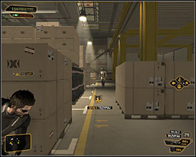 A main port warehouse area is patrolled by three enemies and you should eliminate them only if you have managed to disable the security camera here - (6) Peaceful solution: Getting to the administrator Wangs office - Stowing Away - Deus Ex: Human Revolution Game Guide