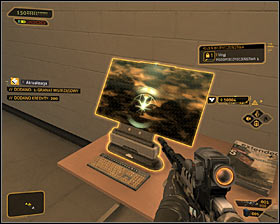 Carefully go inside and stun the second enemy sitting at the computer #1 - (6) Peaceful solution: Getting to the administrator Wangs office - Stowing Away - Deus Ex: Human Revolution Game Guide