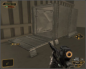 After reaching an upper balcony, be very careful - (6) Peaceful solution: Getting to the administrator Wangs office - Stowing Away - Deus Ex: Human Revolution Game Guide