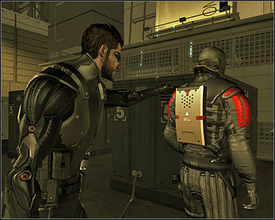 Regardless of how you get inside the fenced area, you have to watch out for a single guard patrolling this area - (2) Disabling the signal jammer - Rescuing Megan and Her Team - Deus Ex: Human Revolution Game Guide