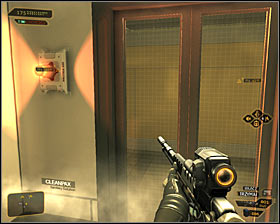 Go through the reception room, choosing the only possible corridor #1 - (4) Aggressive solution: Finding Nia Colvin - Rescuing Megan and Her Team - Deus Ex: Human Revolution Game Guide