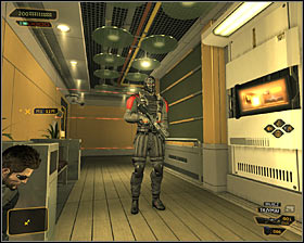 Your mission goal is the door leading to the room G-33, located in the northwestern part of this floor #1 - (5) Peaceful solution: Finding Eric Koss - Rescuing Megan and Her Team - Deus Ex: Human Revolution Game Guide