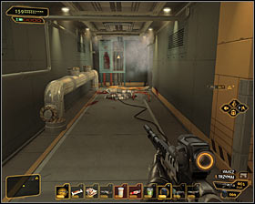 Exploration of the eastern corridor #1 is optional and you could decide to do this only if you have the EMP Shielding augmentation - (1) Getting inside the station - Shutting Down Darrows Signal - Deus Ex: Human Revolution Game Guide