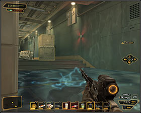 If you have the EMP Shielding augmentation and you do not want to explore this area, then ignore the vent where a mine was located and continue your march east #1 - (1) Getting inside the station - Shutting Down Darrows Signal - Deus Ex: Human Revolution Game Guide