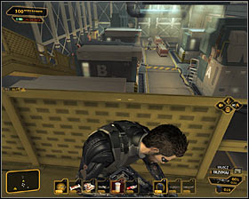 Return to a main room with enemies and carefully move towards the southern passage (Section B) #1 - (7) Peaceful solution: Reaching the David Sarifs hideout - Shutting Down Darrows Signal - Deus Ex: Human Revolution Game Guide