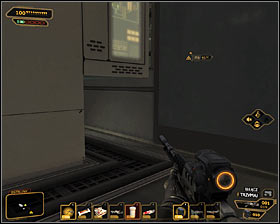 Move to the western part of the balcony #1 and carefully jump down - (7) Peaceful solution: Reaching the David Sarifs hideout - Shutting Down Darrows Signal - Deus Ex: Human Revolution Game Guide