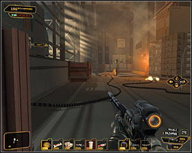 Leave the room with a large vent and head south - (7) Aggressive solution: Reaching the David Sarifs hideout - Shutting Down Darrows Signal - Deus Ex: Human Revolution Game Guide