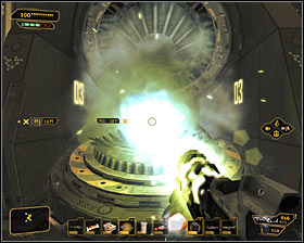 In both cases (using buttons or computer terminals), your goal is the same - opening the module - (9) Defeating the Hyron Project - Shutting Down Darrows Signal - Deus Ex: Human Revolution Game Guide