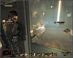 Discharges are not your only problem, because hostile robots will also appear in the room #1 - (9) Defeating the Hyron Project - Shutting Down Darrows Signal - Deus Ex: Human Revolution Game Guide