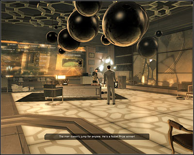 Now a long walk through laboratories awaits you, during which you wont be able to move freely but only look to the sides - (1) Getting to the David Sarif office | Prologue - Prologue - Deus Ex: Human Revolution Game Guide